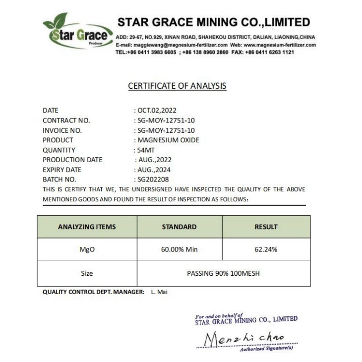 Caustic Calcined Magnesia Magnesium Oxide Powder