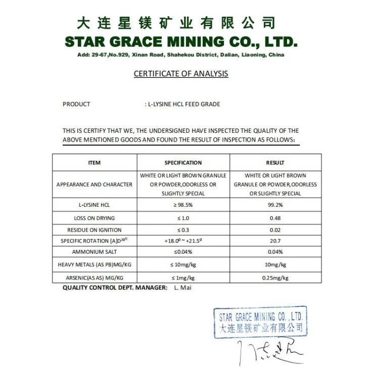 Lysine HCl Feed Grade Poultry And Livestock Food